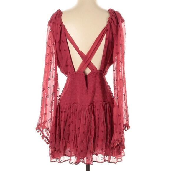 Free People Della Sole Beaded Embroidered Small Mini Dress - Picture 4 of 15